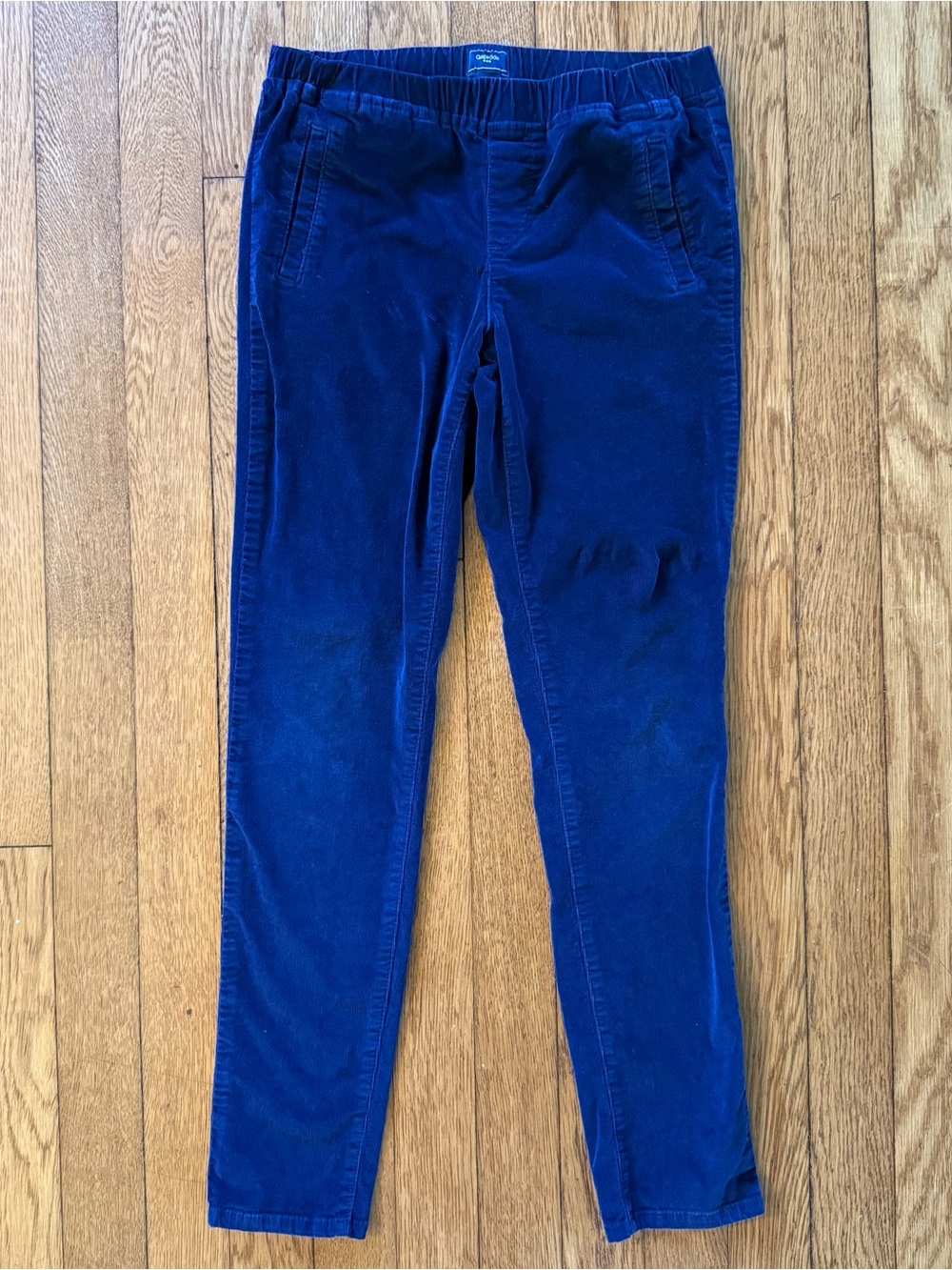 GapKids Unisex Corduroy Skinny Pants Navy Blue Elastic Stretch  10